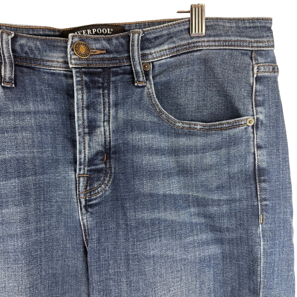 Liverpool Jeans Womens‎ 8 Blue Boyfriend Lumis Button Fly Straight LM5600CH4